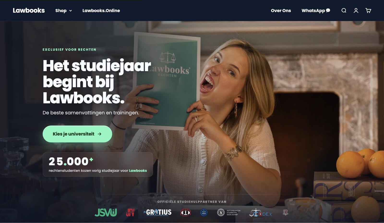 De homepage van lawbooks.nl